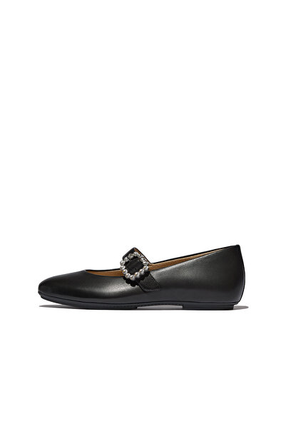 Fitflop Kadın / Kız Babet E3J-B41/001 DELICATO CRYSTAL-BUCKLE LEATHER MARY JANES