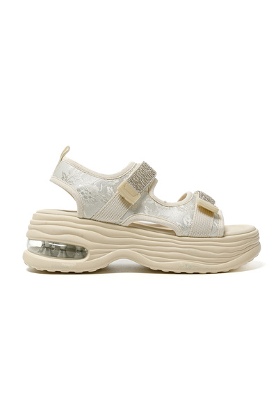 Guja Beige Color Stylish Sports Women's Comfort Sandals with Padded Sole Ston...