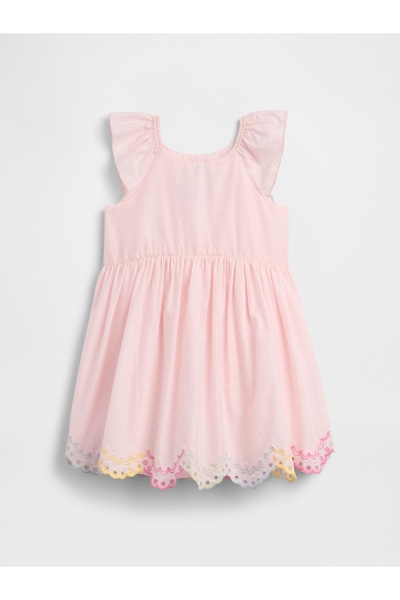 GAP Kız Bebek Açık Pembe Flutter Sleeve Elbise