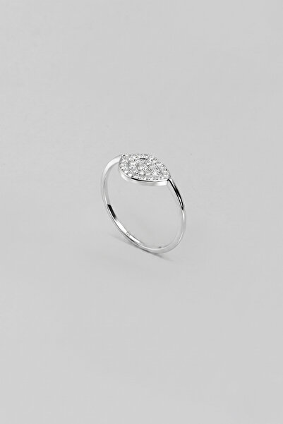 So CHIC... Asimetrik 18 Ayar Beyaz Altın Kaplama Gümüş Minimal Yüzük