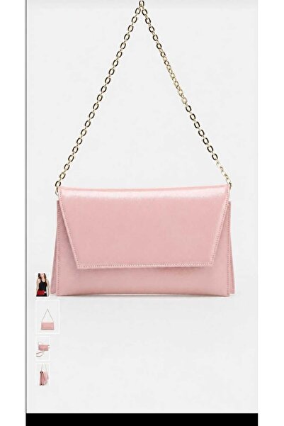 ÖZÜM ÇANTA Women's Chain Strap Hand and Shoulder Bag Powder