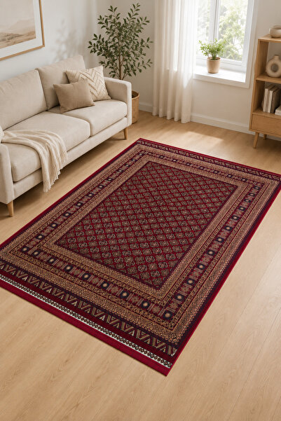 Pigment Afgan Collection AF02 Bordo Polyester Makine Halısı