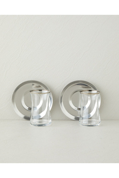 English Home Elise Çelik 4 Parça 2 Kişilik Çay Seti 170 ml Silver