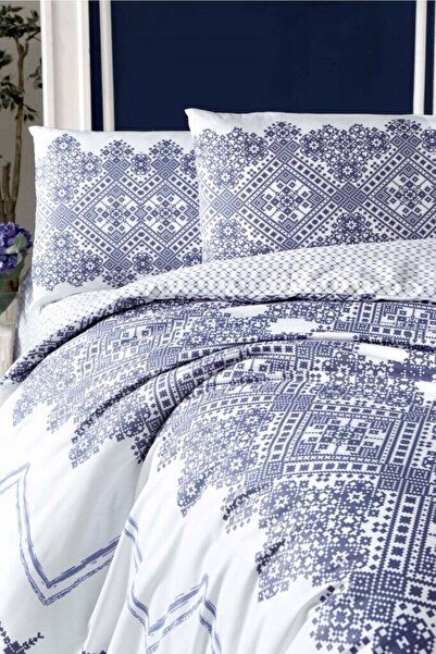 ALTINBAŞAK HOME COLLECTİON Çift Kişilik Ranforce Nevresim Takımı Lienzo Indigo