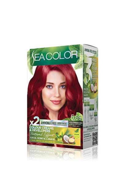 Sea Color Natural Effect Set Saç Boyası Amonyaksız 5.65 Çilek Kırmızısı
