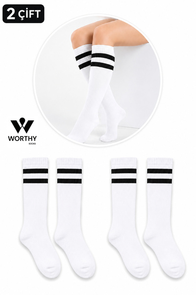 WORTHY SOCKS 2-Pack Unisex Sports Knee-Length Tennis Socks