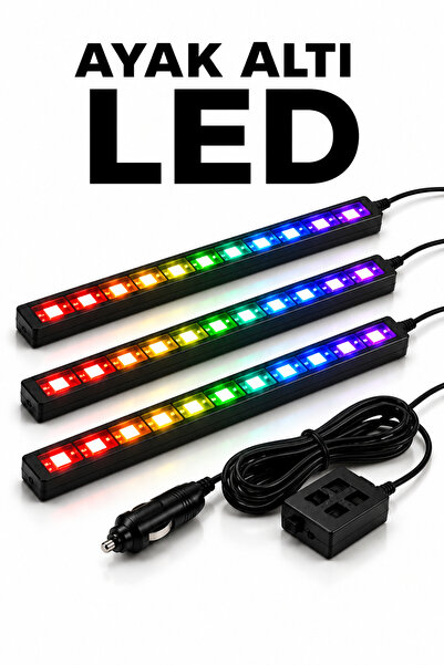 TEKNOKUTUM ARAÇ İÇİ AYAK ALTI LED AYDINLATMA MÜZİK VE SESE DUYARLI 12 MOD 7 RENKLİ