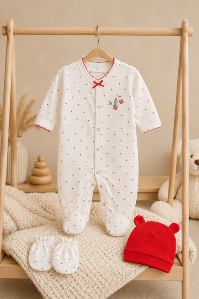 imajbebe Dino Girl Kız Bebek 10 Parça Hastane Çıkışı, Zıbın Seti, Bebek Takım