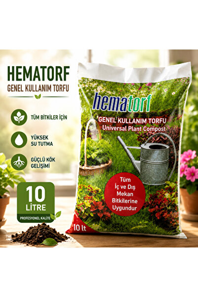 Hematorf 10 Lt. Siyah Alman Kalitesinde Ithal Torf Ph 4,5-5,5 ( Sphagnum), Ka...