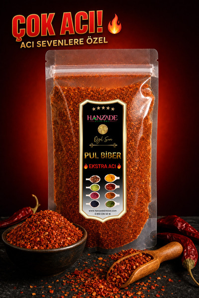 Hanzade Bitkisel Pul Biber Ekstra Çok Acı 500 Gr