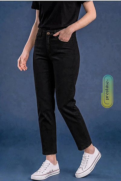 Proshine Boyfriend Yüksek Bel Kadın Kot Pantolon - Rahat Kalıp Mom Fit jean P...