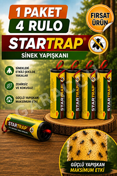 garaccu Sinek Bandı Yapışkanı 4 lü 1 Paket - Yapışkanlı Karasinek Tuzağı