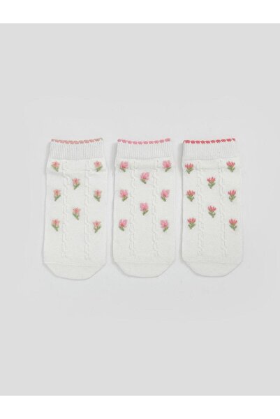 LC Waikiki Lcw Baby Floral Baby Girl Booties Socks 3-Pack (S5)