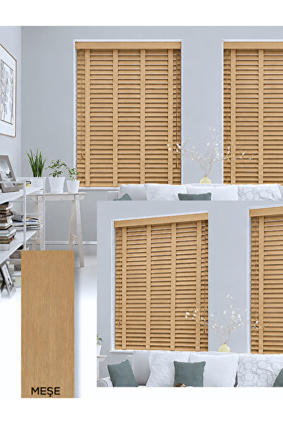 Y&S YS PERDE TASARIM Wooden Blinds %100 Doğal Ahşap Jaluzi Perde 50mm,Alüminy...