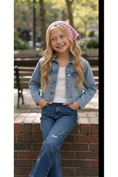 MY VİNTAGE Girl's Mesh Knitted Bandana Perforated Knitwear Hair Bandana Summe...