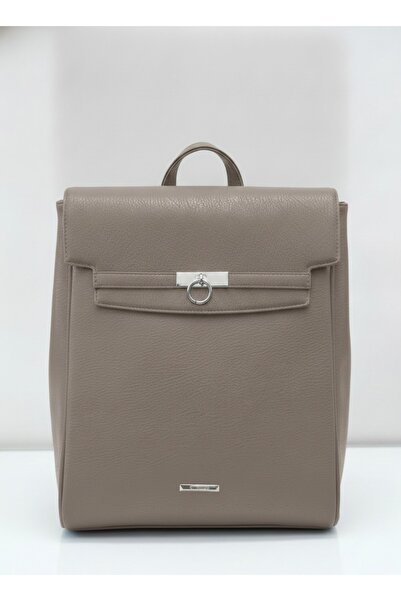 SilviaRosa Women's Backpack -Leather for Laptop Brown