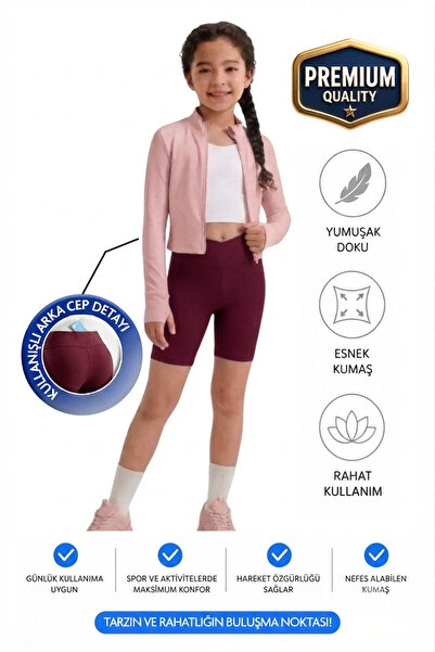 ERDEM KIDS Devojčice, dvostruki remen sa džepovima, visok struk, biciklističk...