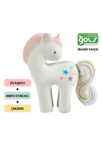 Tikiri Doğal Kauçuk Diş Kaşıyıcılı Oyuncak-Cotton Candy Unicorn