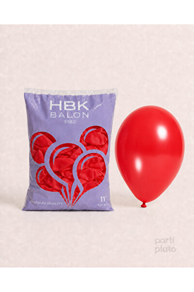 HBK Balon 100'Lü Pastel 11" Balon Hbk Kırmızı