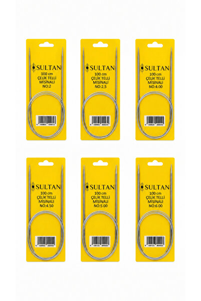 hobi dünyası evim Sultan Steel Wire Knitting Needle Set 6 Pieces (No: 2-2,5-4...
