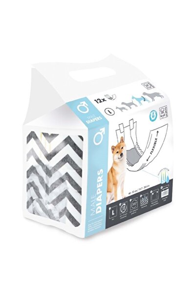 M-PETS Diapers Erkek Köpekler İçin Külot (L) 12Li 10116399