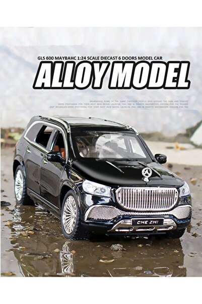 OYUNCAKSAHİLİ Mercedes Benz Tarz Gls600 Maybach 21.5 cm Jip Diecast 1.24 Collectıon Metal Araba 6 Kapı Bagaj Kaput Açılır Metalic Black