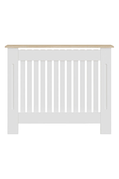 MAPROFI Masca pentru Calorifer MAPROFI, Model-M 112x19x82 cm, MDF Vopsit de 18 mm, Friendly pentru Casa Birou, Calitate Superioara, Maro/Alb
