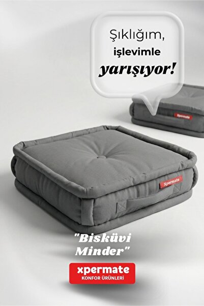 XPERMATE Podni jastuk, jastuk u obliku keksa, 45x45, debeo, mekan jastuk od c...
