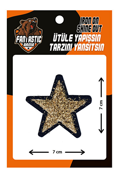 FANTASTIC ARMA Ütü Ile Yapışan Dokuma Arma Patch Yama Altın Simli Saçaklı Yıl...
