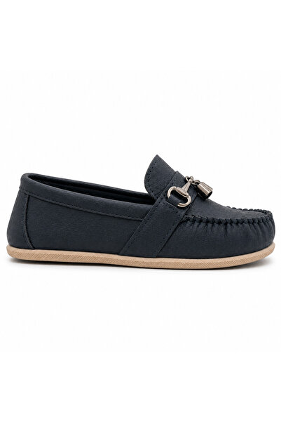 Rexba Erkek Çocuk Günlük Rock Loafer Konforlu Ayakkabı - Siyah - ROCK01-S