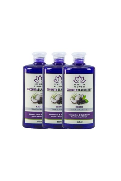 Sensitive Flowers Coconut Blackberry Exotic Shower Gel 3 X 650 ml