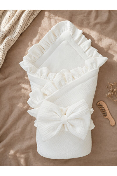 Tomuycuk White 4-Layer Muslin Baby Blanket Natural Organic Sleep Swaddle Hosp...