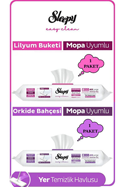 Sleepy منشفة ومسحات تنظيف الأرضيات سهلة التنظيف من نوع Lilyum+Orkide Mopa