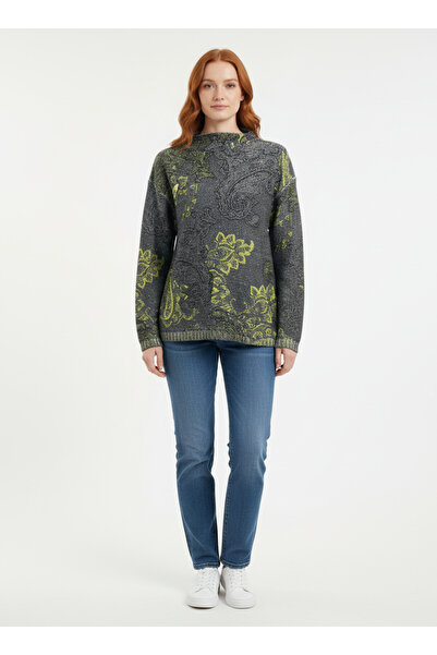 Neden Tekstil Pulover casual din tricotaj cu guler înalt și model