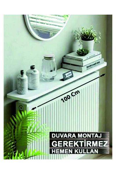 dedeler dekor 4 KÖŞE OVAL BEYAZ Petek Üstü Raf Duvara Montajsız Kalorifer Pet...
