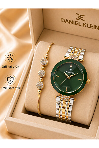 Daniel Klein Kadın Saat – Orijinal – Sarı Gümüş Renk – Kristal Cam – Garantil...
