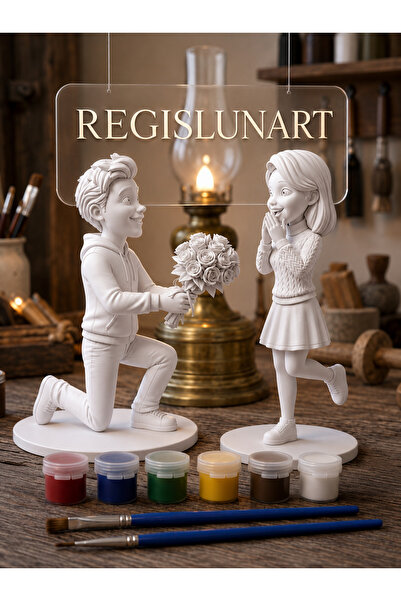 Regislunart Sevgililere Özel Kendin Boya Romantik Çift Biblosu Teklif Konsept...