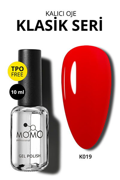 MOMO professional Kalıcı Oje K019, Koyu Kırmızı, 10 ml