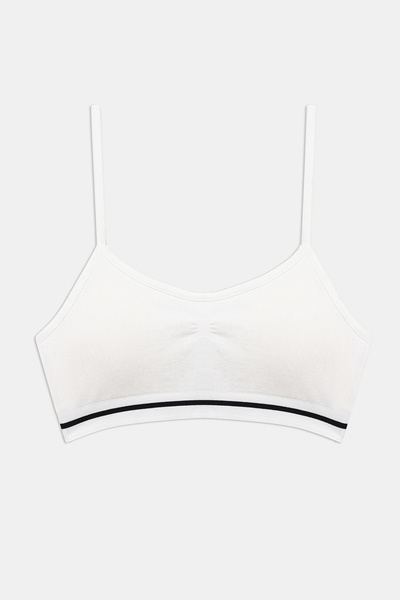 Penti Kız Çocuk White Seamless Pedli Beyaz Crop Üst