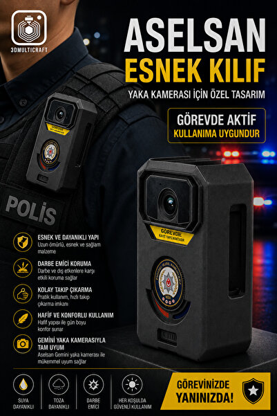 Multicraft ASELSAN YAKA KAMERA KILIFI ESNEK
