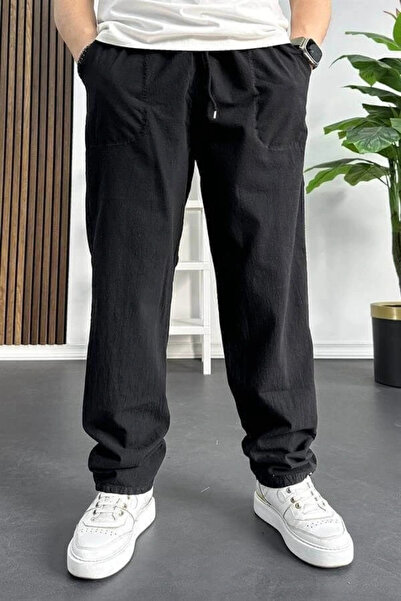 Edwox Black Baggy Men's Trousers - Edw130