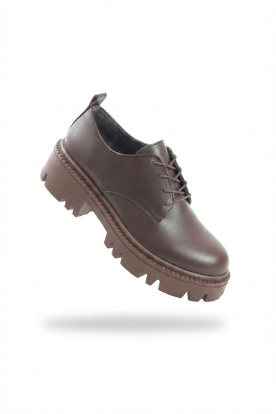 Zerenyus ZRİN-754 Premium Καφέ Ορθοπεδικό Loafer με Κορδόνια και Ψηλή Σόλα