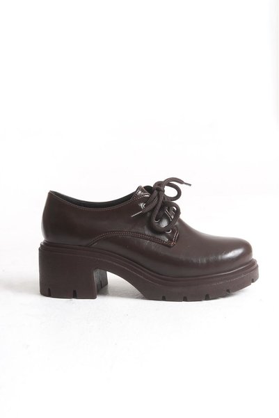 Zerenyus ZRİN-K-707 Premium Kahve Kırışık Rugan Ortopedik Tabanlı Bağcıklı Loafer