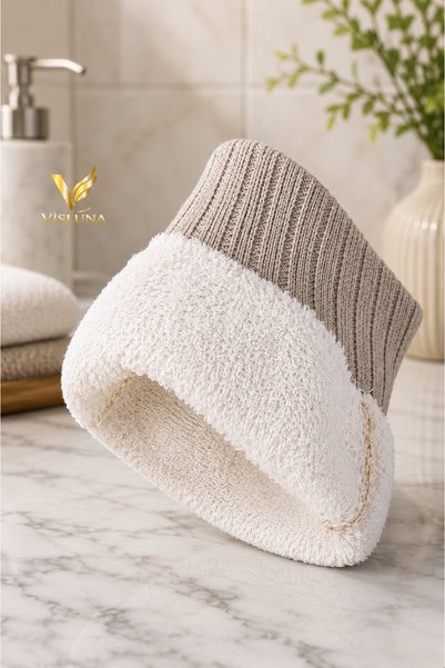 VİSLUNA 2'Li Mikrofiber Banyo Duş Kesesi Eldiveni Ölü Deri Temizleyici İçi Lif Dışı Kese Karışık Renk