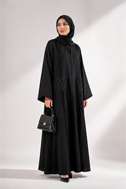 Ophelia Noir Eid Collection | Elegant Abaya with Matching Hijab - Get 1 pc My...