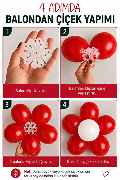 Parti dolabı Papatya Balon Yapma Aparatı (6 Adet)