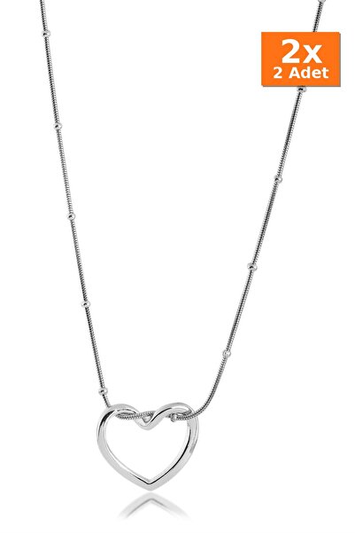 Bozhi Necklace Stainless Steel Silver 45cm Business Woman Style