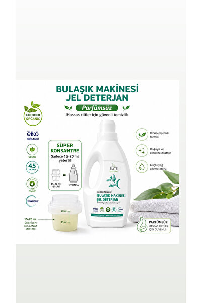 The Elite Home Bulaşık Makinesi Jel Deterjan 825 ml Organik, Vegan, Doğal , Kokusuz
