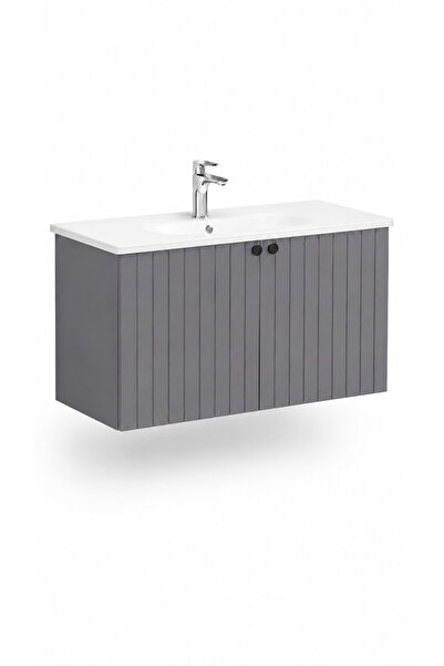 VitrA ROOT GROOVE LAVABO DOLABI KAPAKLI 100 CM GRİ (69312)