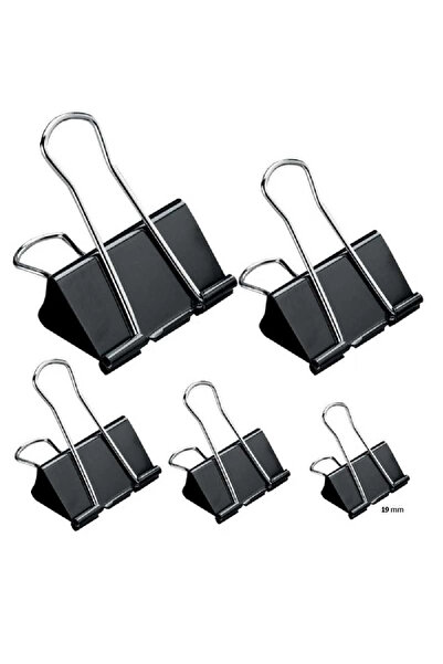 Offishop Clipsuri metalice, negre, 19mm, 12buc/set -